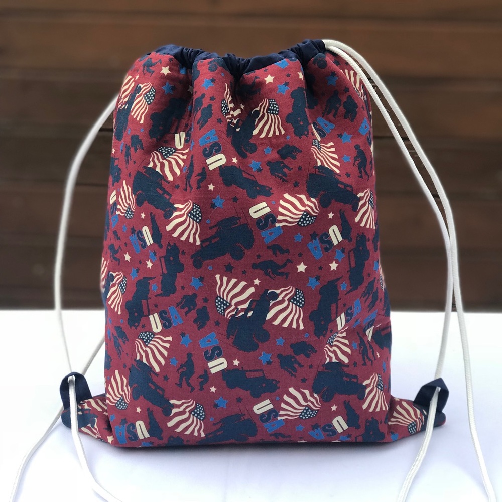 American Flag String Backpack (NWOT) - Picture 2 of 4